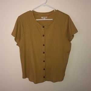 Madewell Mustard Button-Up Top